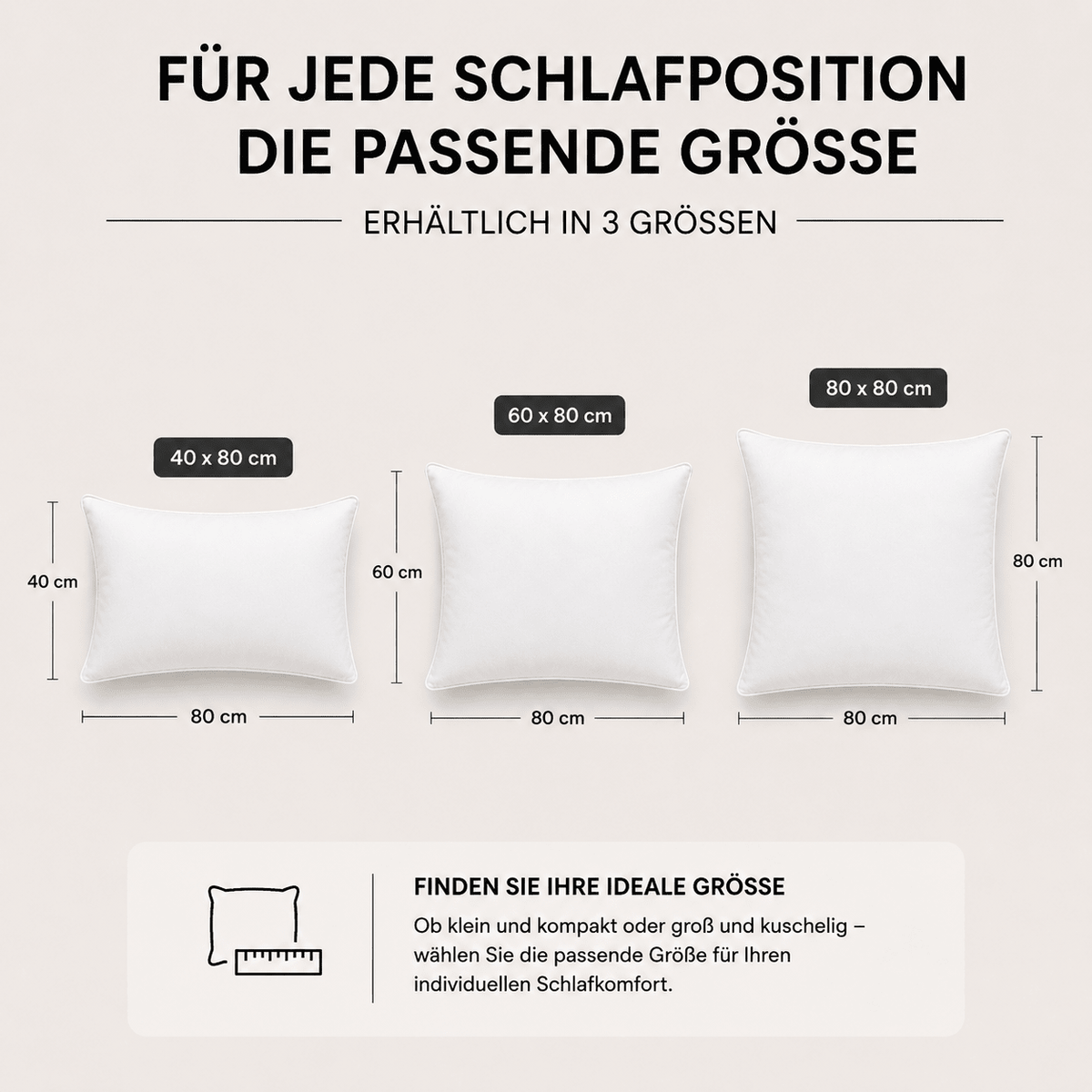Luxus-3-Kammer-Kopfkissen in Hotelqualität