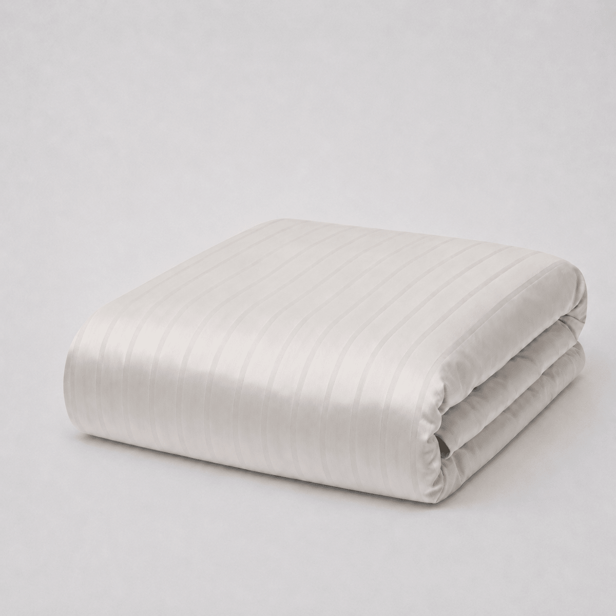 Bettbezug hellgrau aus Mako-Satin-Baumwolle