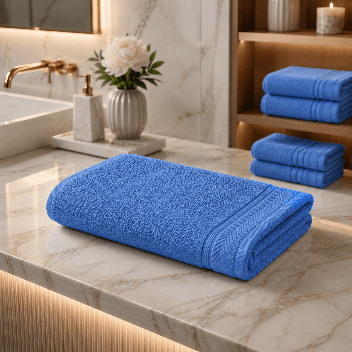 Fitness-Handtuch blau aus Baumwolle