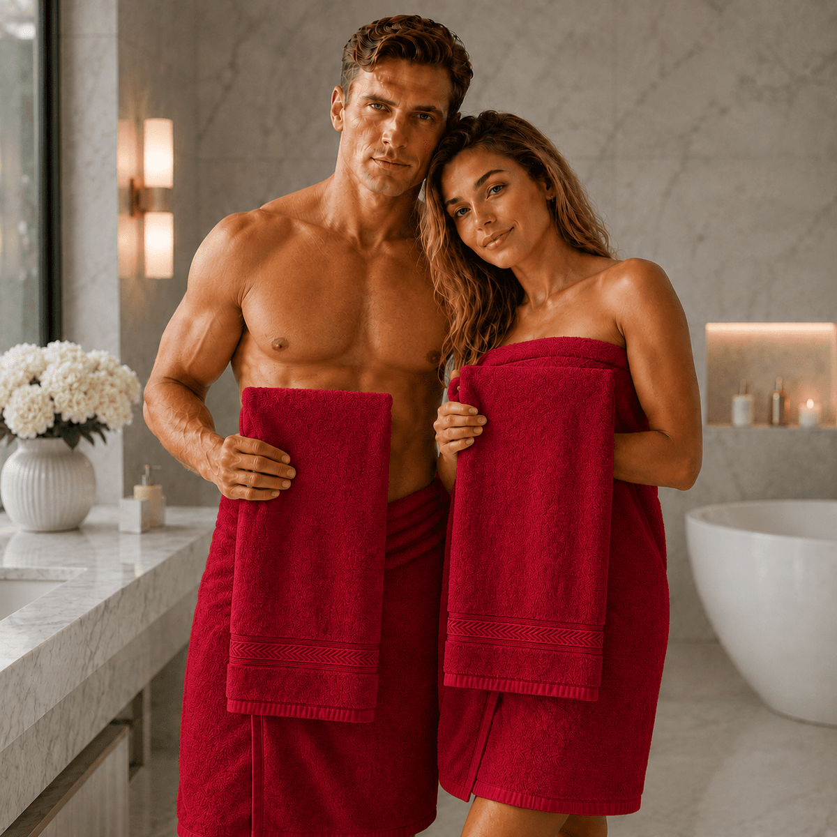 Fitness-Handtuch rot aus Baumwolle