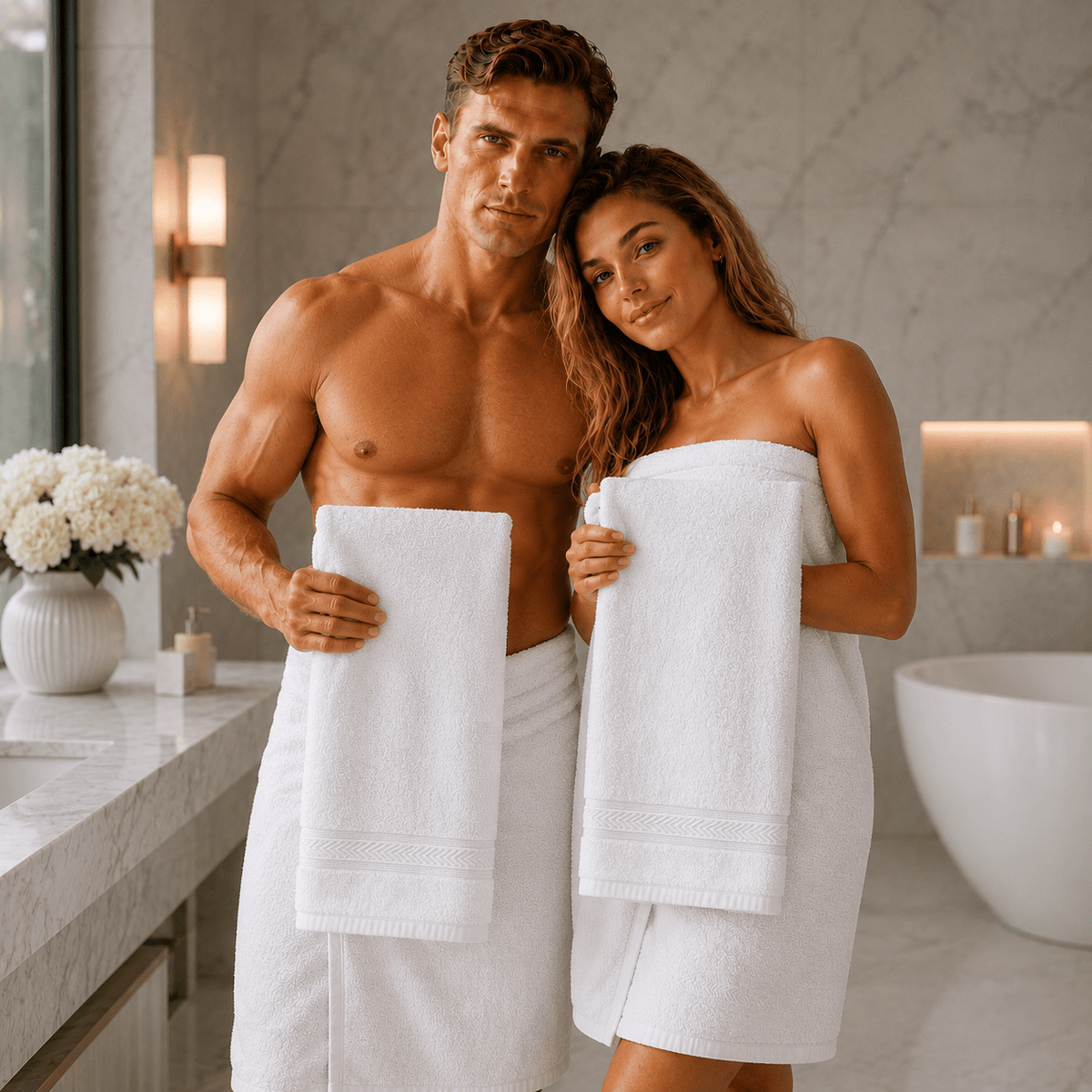 Fitness-Handtuch weiß aus Baumwolle