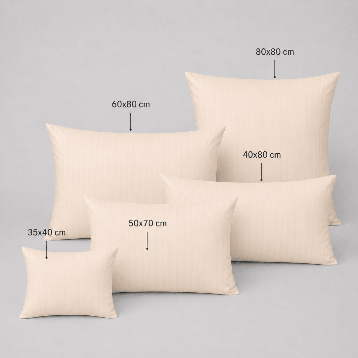Kopfkissenbezug creme-beige aus Mako-Satin-Baumwolle