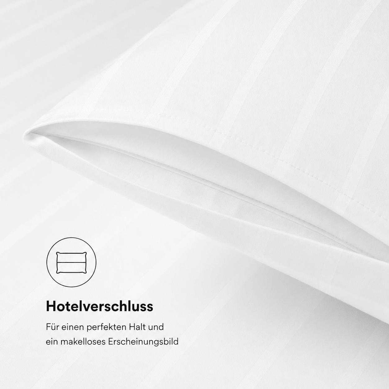 Bettwäsche 135x220 Baumwolle Mako Satin weiß - Hotelqualität