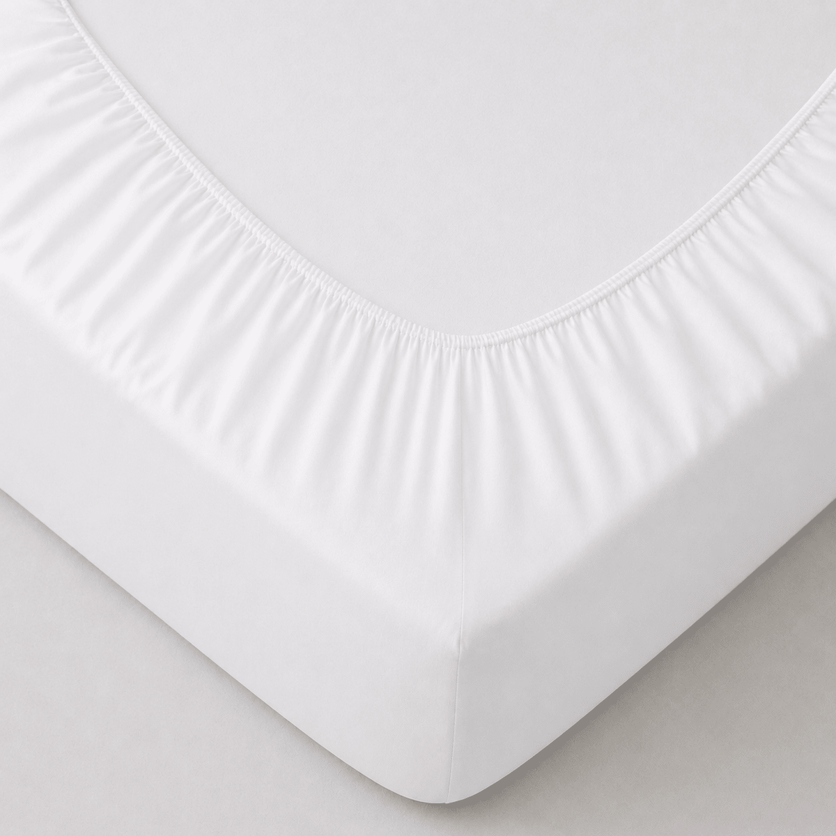 Spannbettlaken weiß aus Jersey-Baumwolle mit 23 cm Steghöhe, passend für Boxspringbett