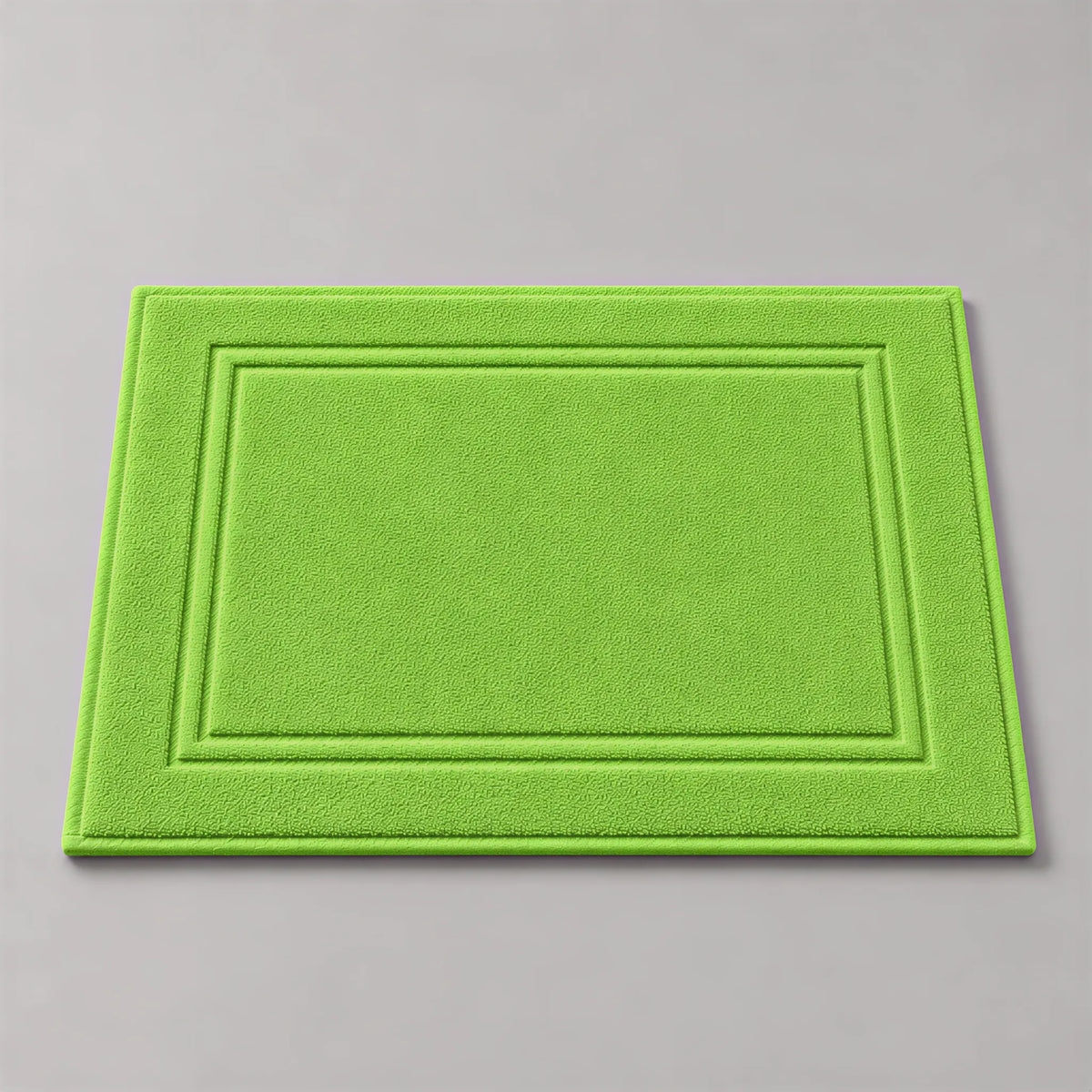 Badvorleger Apfelgrün aus Walkfrottee, 50 x 70 cm, gefaltet auf hellgrauem Hintergrund