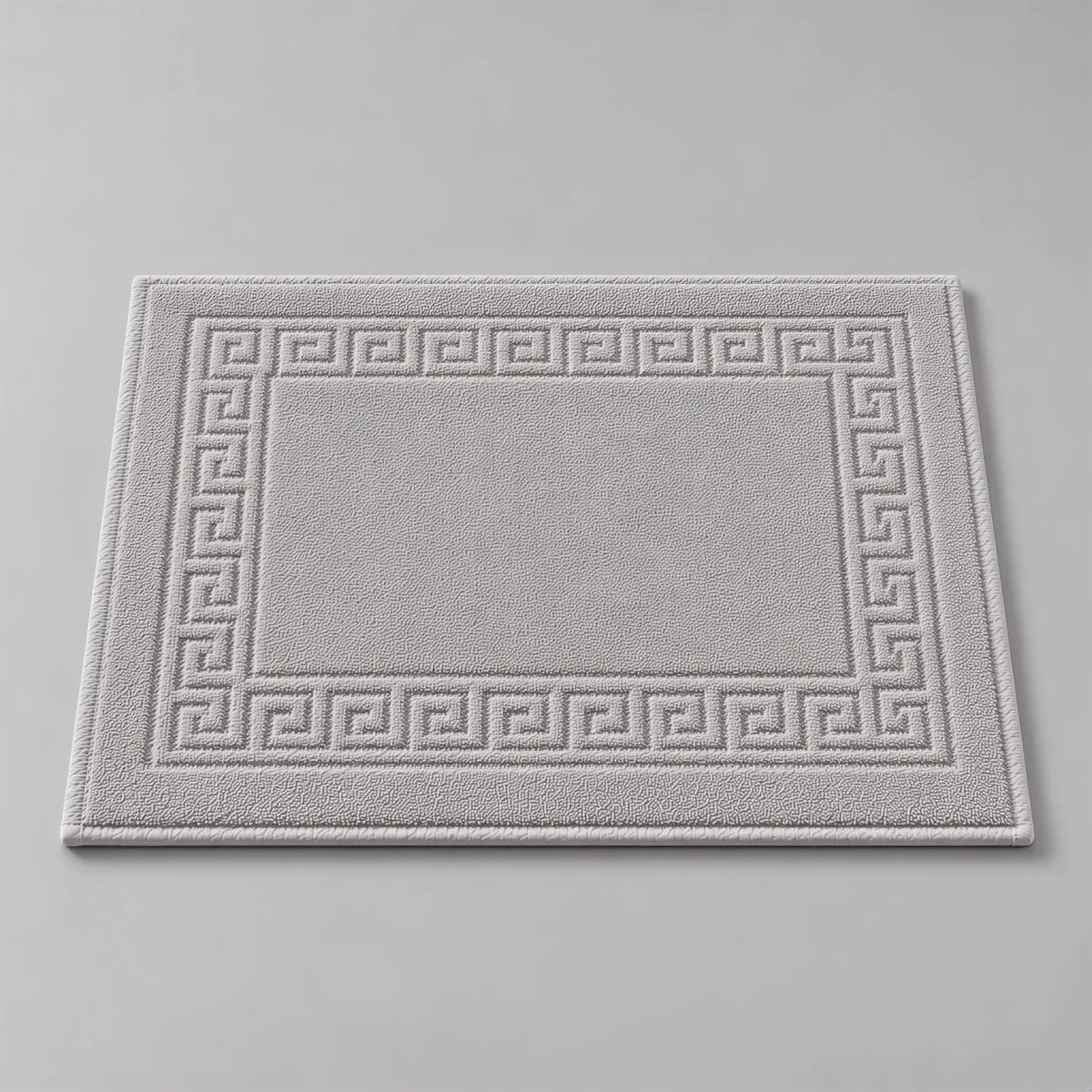 Badematte grau aus Zwirnfrottee, 50 x 70 cm, flach liegend auf hellgrauem Hintergrund