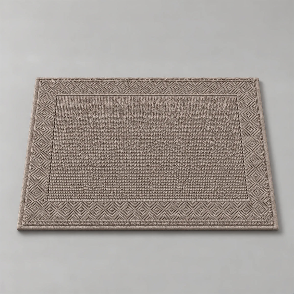 Badematte taupe aus Zwirnfrottee, 50 x 70 cm, gefaltet auf hellgrauem Hintergrund