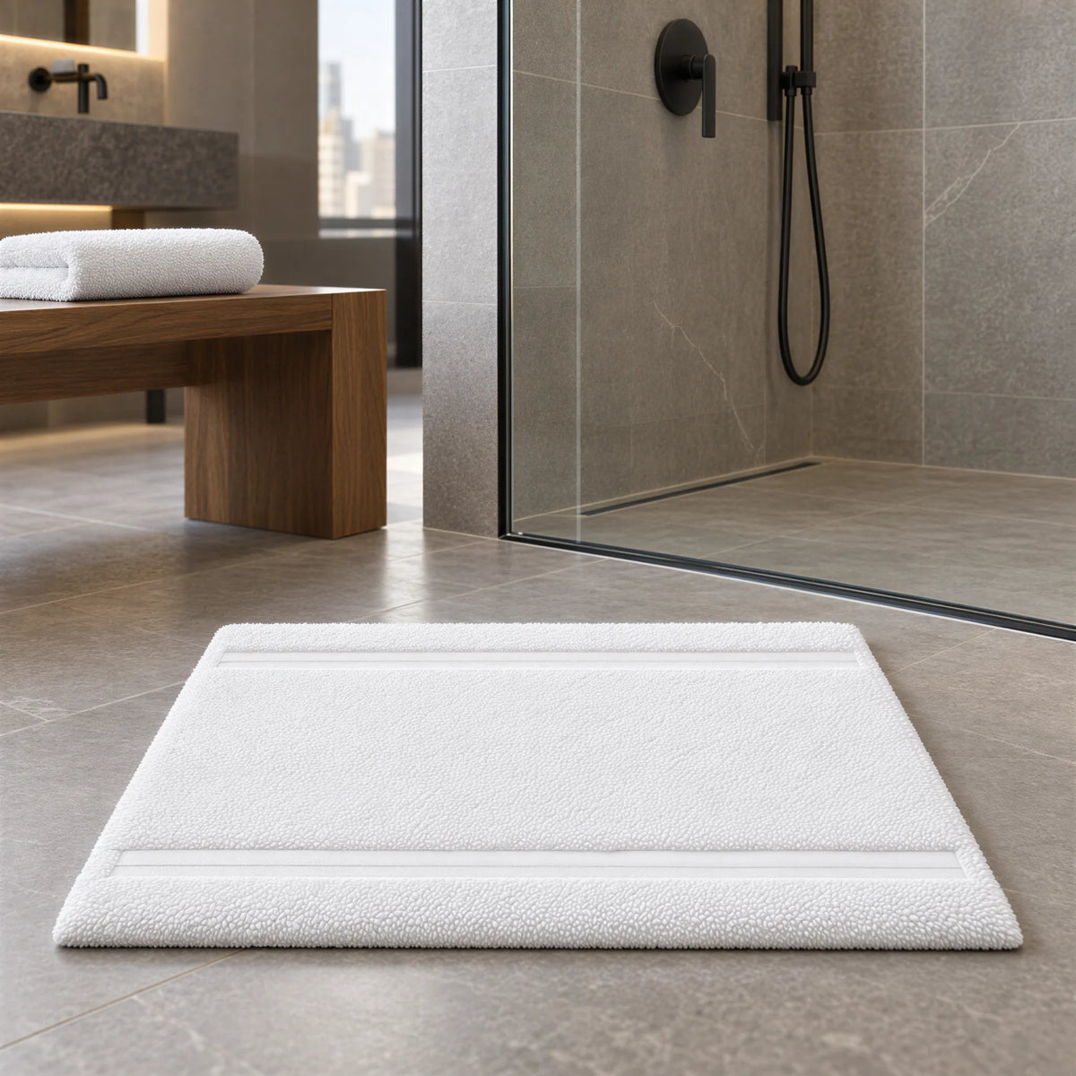 Badematte weiß – Ambiente
