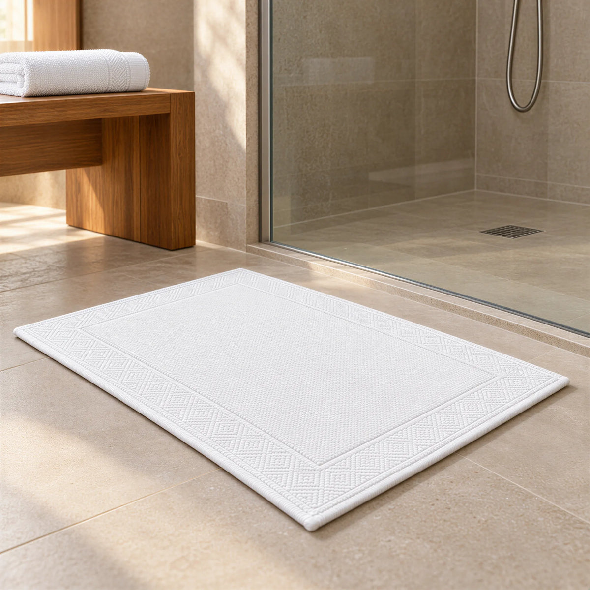 Badematte weiß – Ambiente