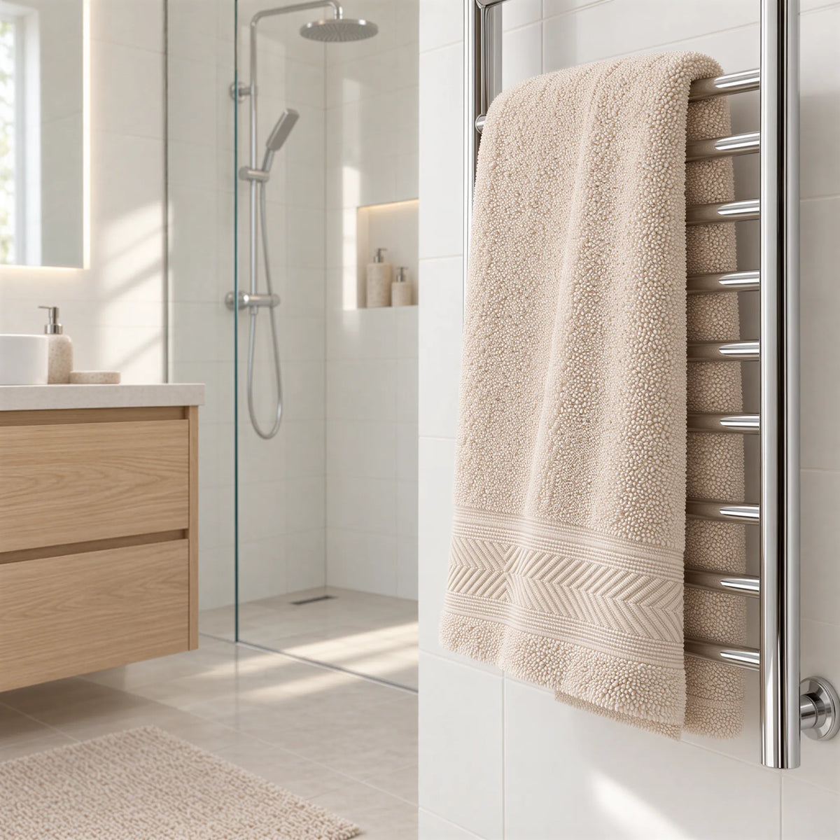 Duschtuch creme beige – Ambiente