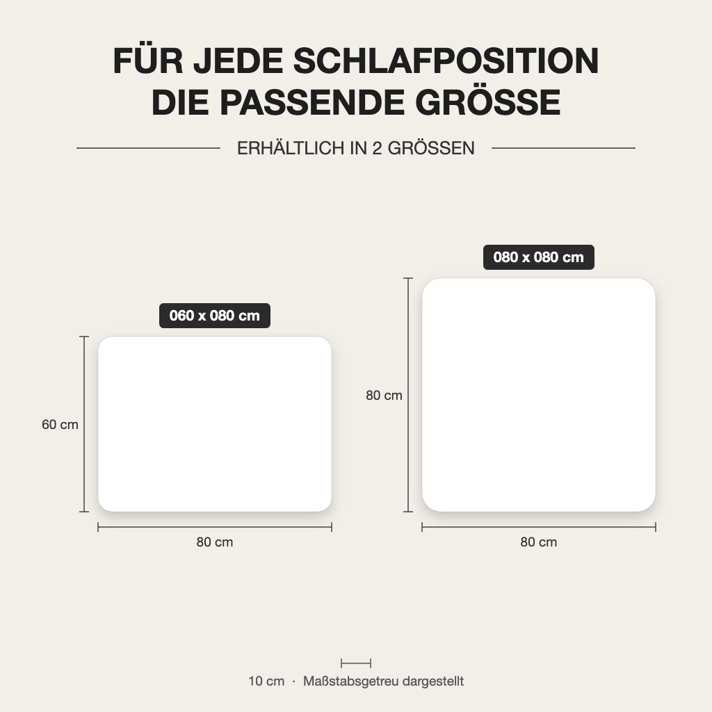 Nachhaltiges Kopfkissen aus recycelter Faser mit Baumwollbezug – verfügbare Größen