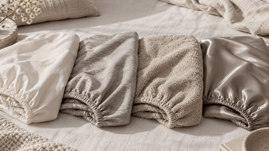 Spannbettlaken-Materialvergleich: Jersey, Baumwolle, Frottee und Satin