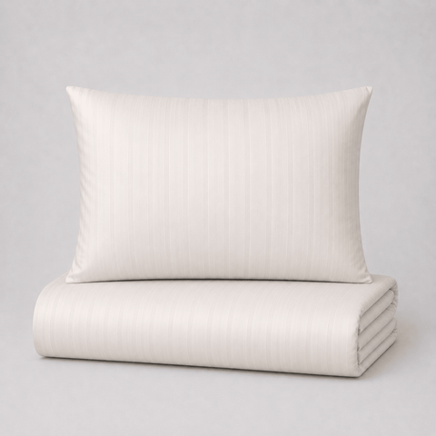 Kieselgraues Mako-Satin-Set mit Hotelverschluss – 135x200