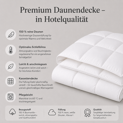 Daunendecke in Hotelqualität