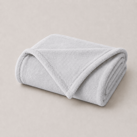 Kuscheldecke Fleecedecke Wohndecke silber grau - Hotelqualität