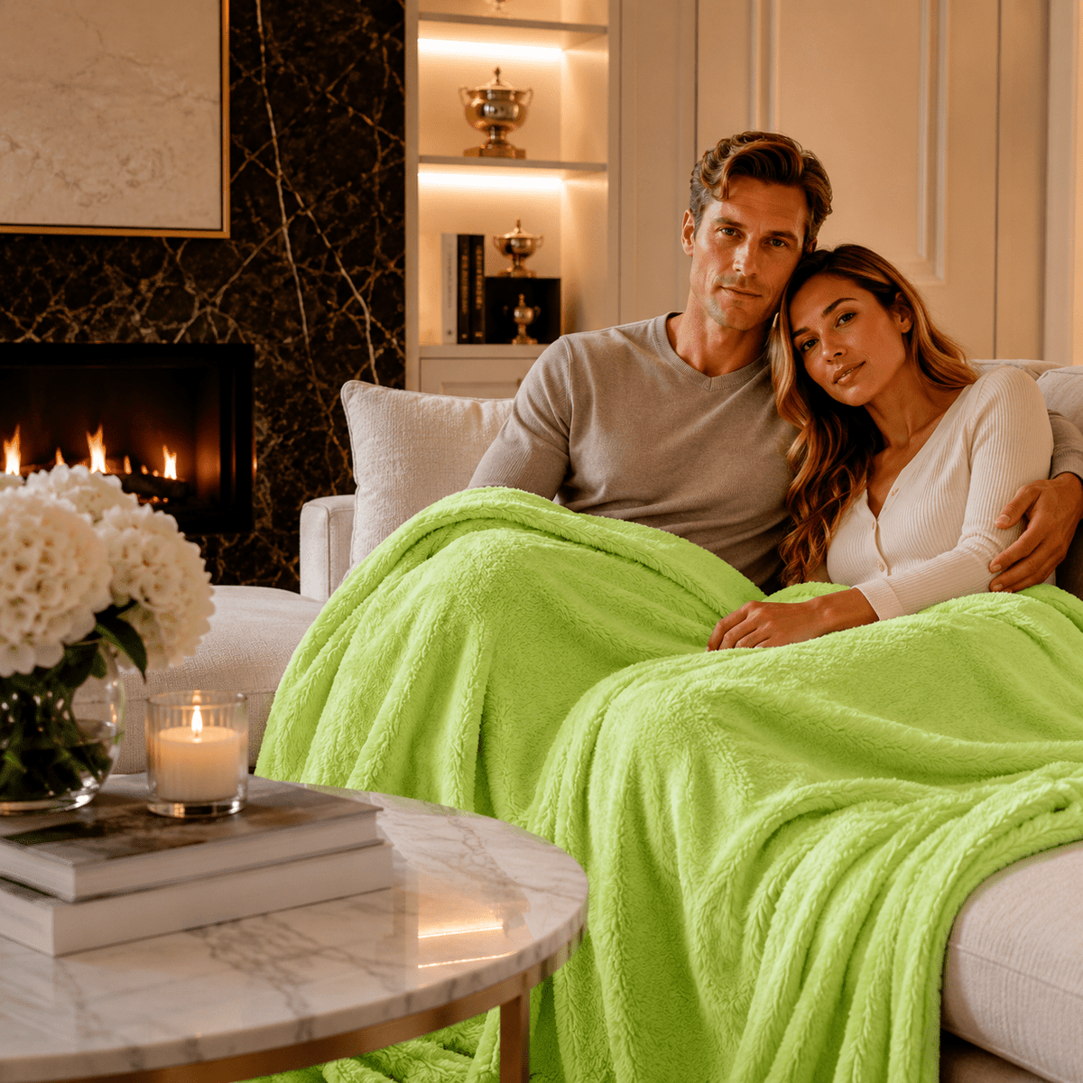 Kuscheldecke Wohndecke Fleecedecke grün