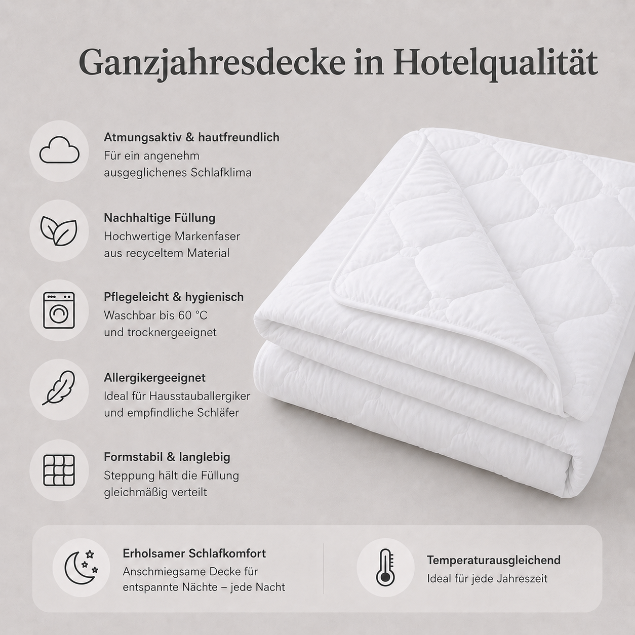 Ganzjahresdecke 4 Jahreszeiten Bettdecke