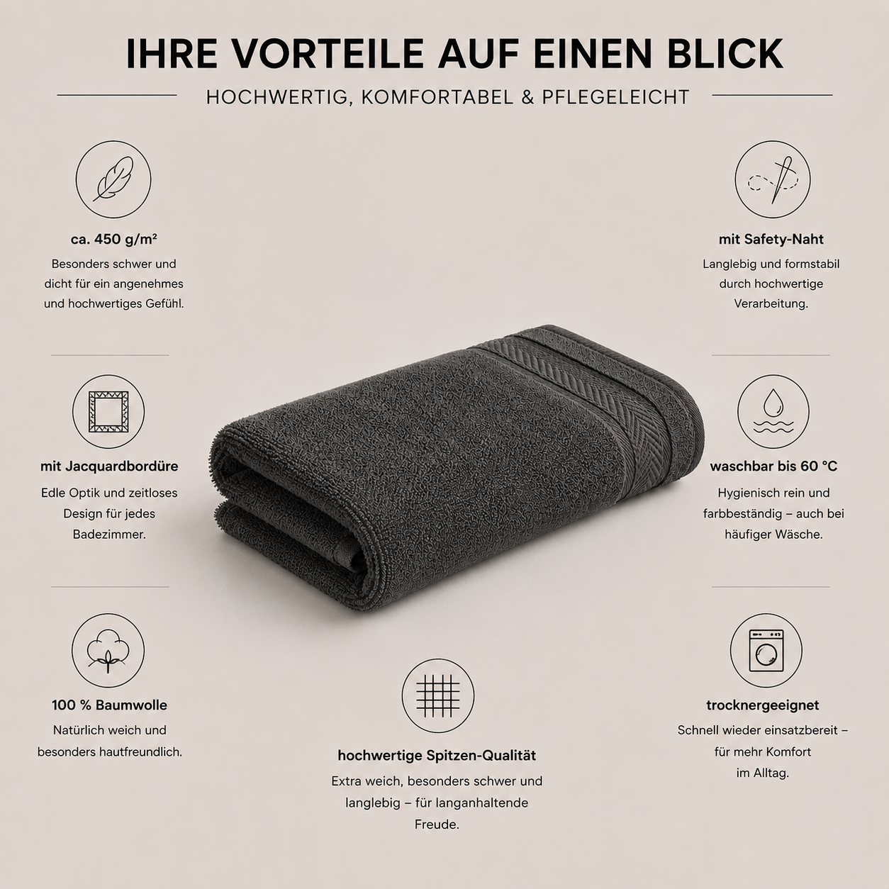 Handtuch-Baumwolle-anthrazit-schwarz