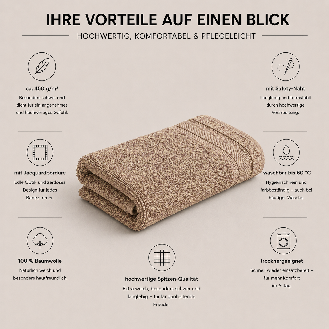 Handtuch_Baumwolle_braun_cappuccino