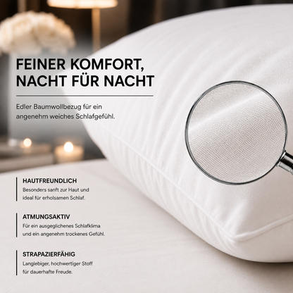 Premium Entenfedern Kopfkissen in Hotelqualität
