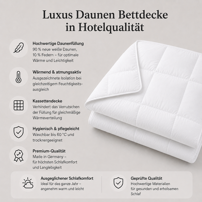 Leichte Daunen Bettdecke in Hotelqualität