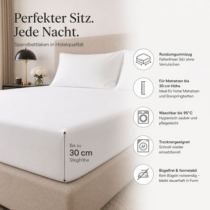 Luxuriöse Spannbettlaken in Hotelqualität