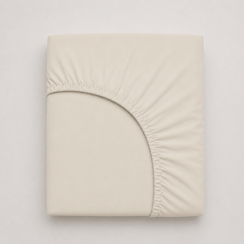 Bettlaken Baumwolle beige - bis 23 cm Matratzenhöhe
