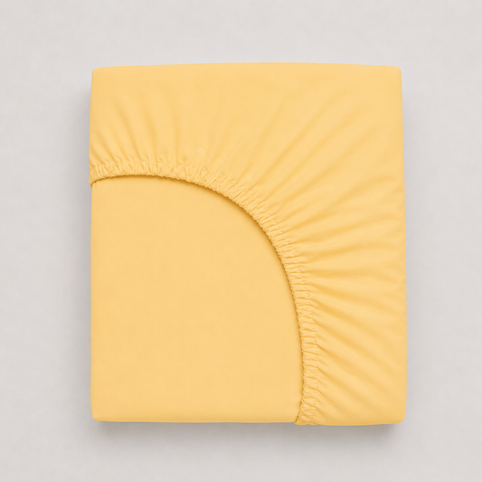 Spannbettlaken_gelb_Baumwolle_30cm