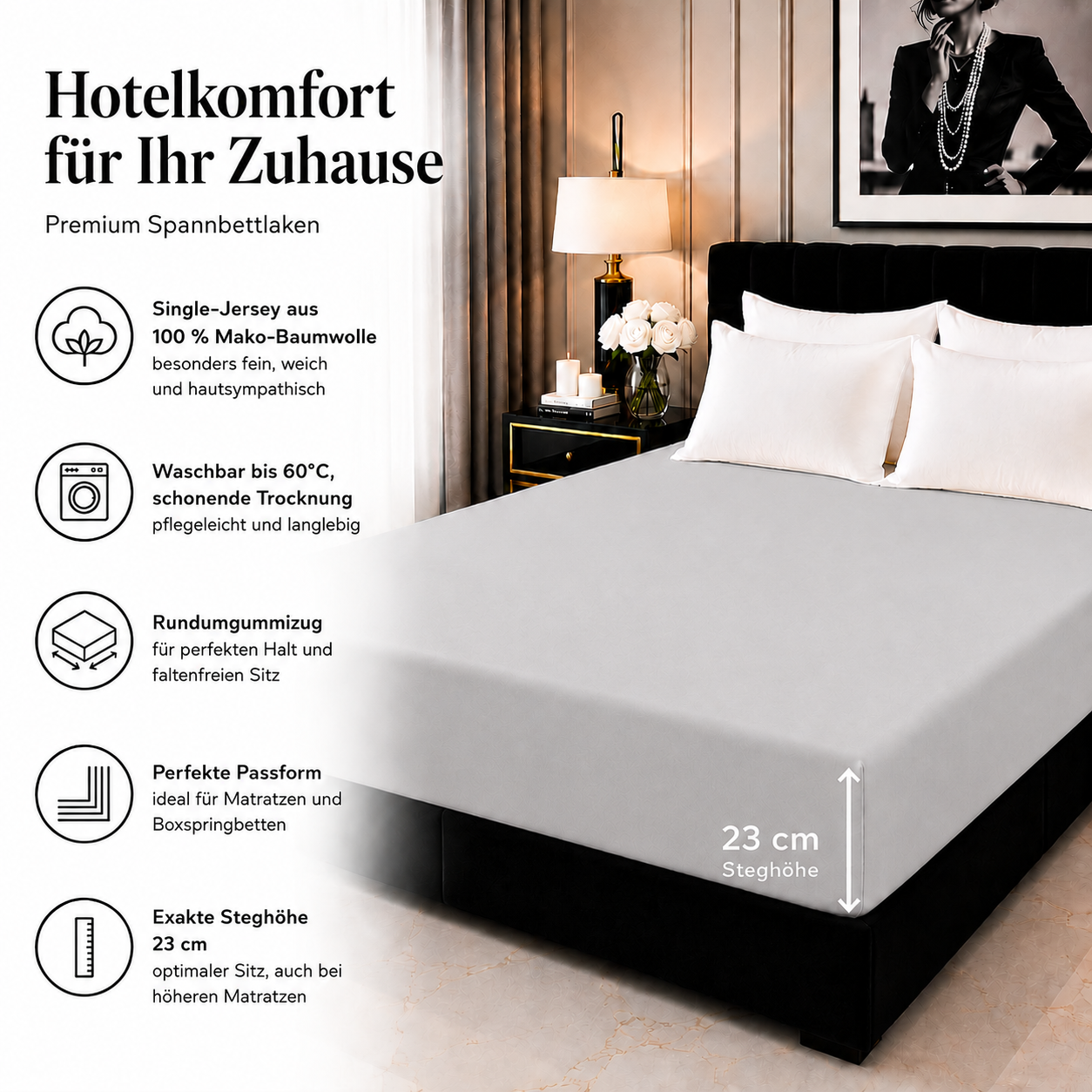 Spannbetttuch_Boxspringbett_grau_Baumwolle_23cm