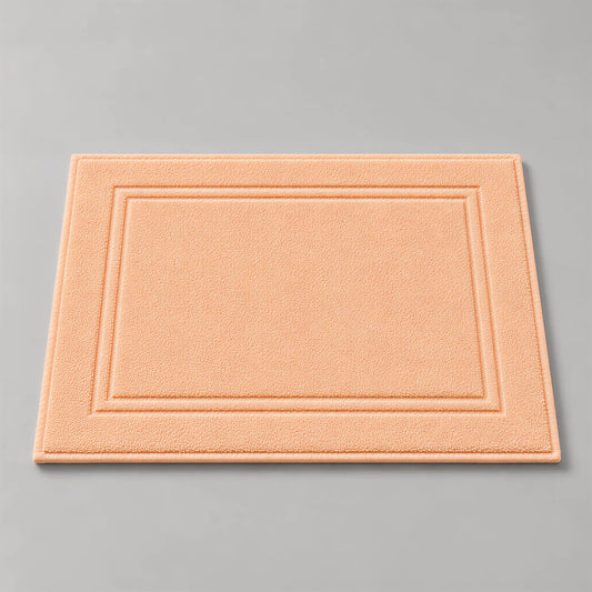Badvorleger Apricot aus Walkfrottee, 50 x 70 cm, gefaltet auf hellgrauem Hintergrund