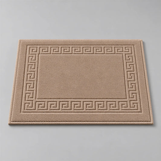 Badematte cappuccino braun aus Zwirnfrottee, 50 x 70 cm, flach liegend auf hellgrauem Hintergrund