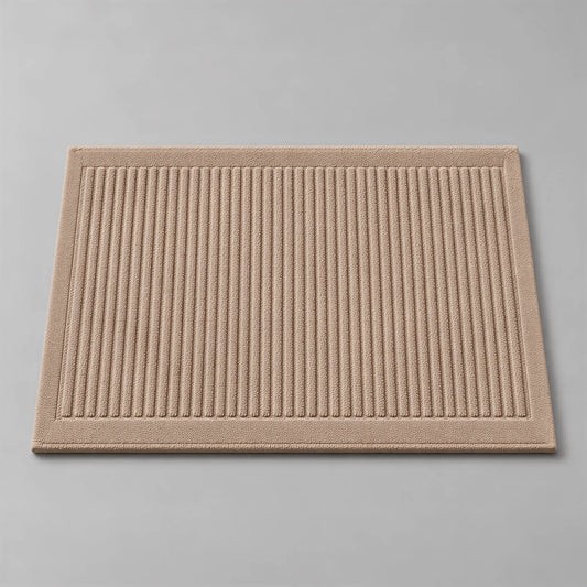 Badematte cappuccino braun aus Zwirnfrottee, 50 x 70 cm, flach liegend auf hellgrauem Hintergrund