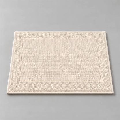 Badematte creme beige aus Zwirnfrottee, 50 x 70 cm, gefaltet auf hellgrauem Hintergrund