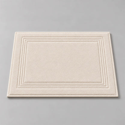 Badematte creme beige aus Zwirnfrottee, 50 x 70 cm, flach liegend auf hellgrauem Hintergrund