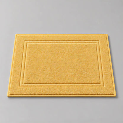 Badvorleger Gold aus Walkfrottee, 50 x 70 cm, gefaltet auf hellgrauem Hintergrund