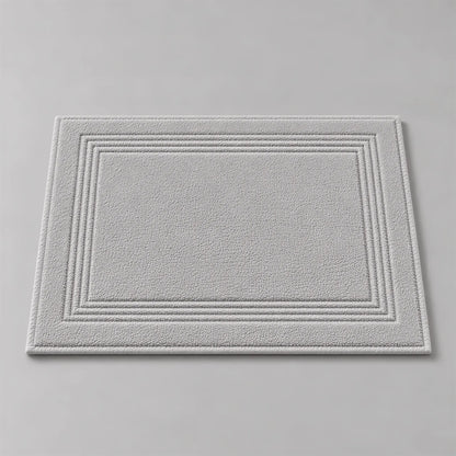 Badematte grau aus Zwirnfrottee, 50 x 70 cm, flach liegend auf hellgrauem Hintergrund