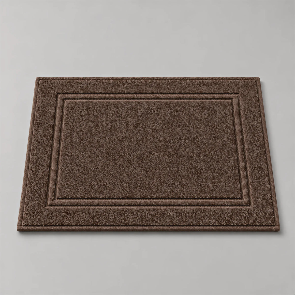Badvorleger Mocca aus Walkfrottee, 50 x 70 cm, gefaltet auf hellgrauem Hintergrund