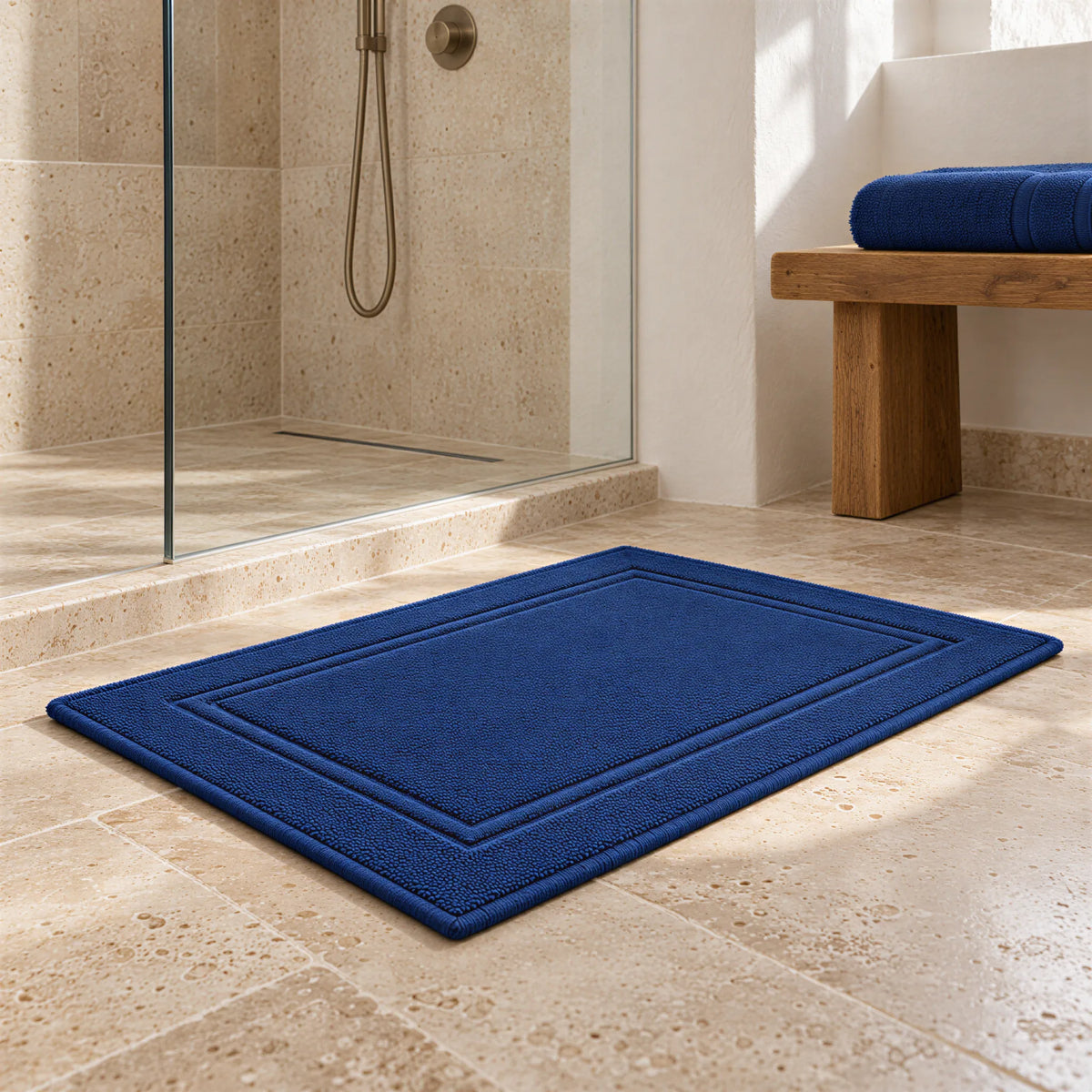 Badvorleger Navy aus Walkfrottee – Ambiente im Bad
