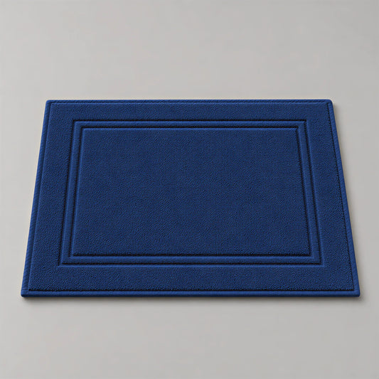 Badvorleger Navy aus Walkfrottee, 50 x 70 cm, gefaltet auf hellgrauem Hintergrund