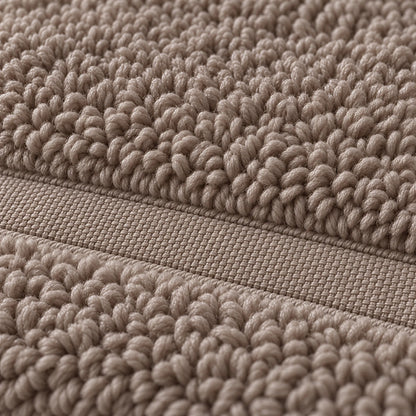 Nahaufnahme der Frottee-Schlingen – Badematte taupe