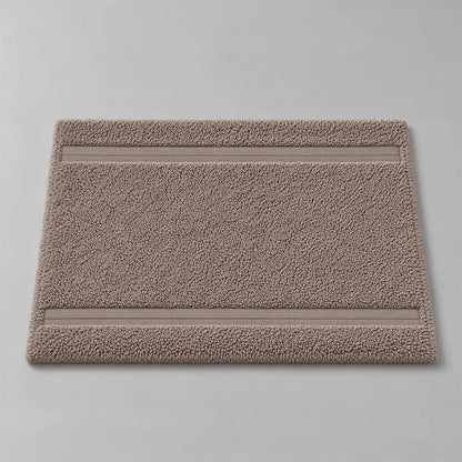 Badematte taupe aus Walkfrottee, 50 x 70 cm, gefaltet auf hellgrauem Hintergrund