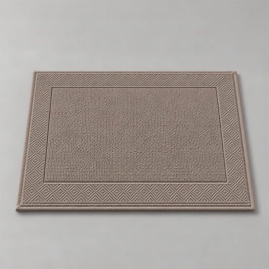 Badematte taupe aus Zwirnfrottee, 50 x 70 cm, gefaltet auf hellgrauem Hintergrund
