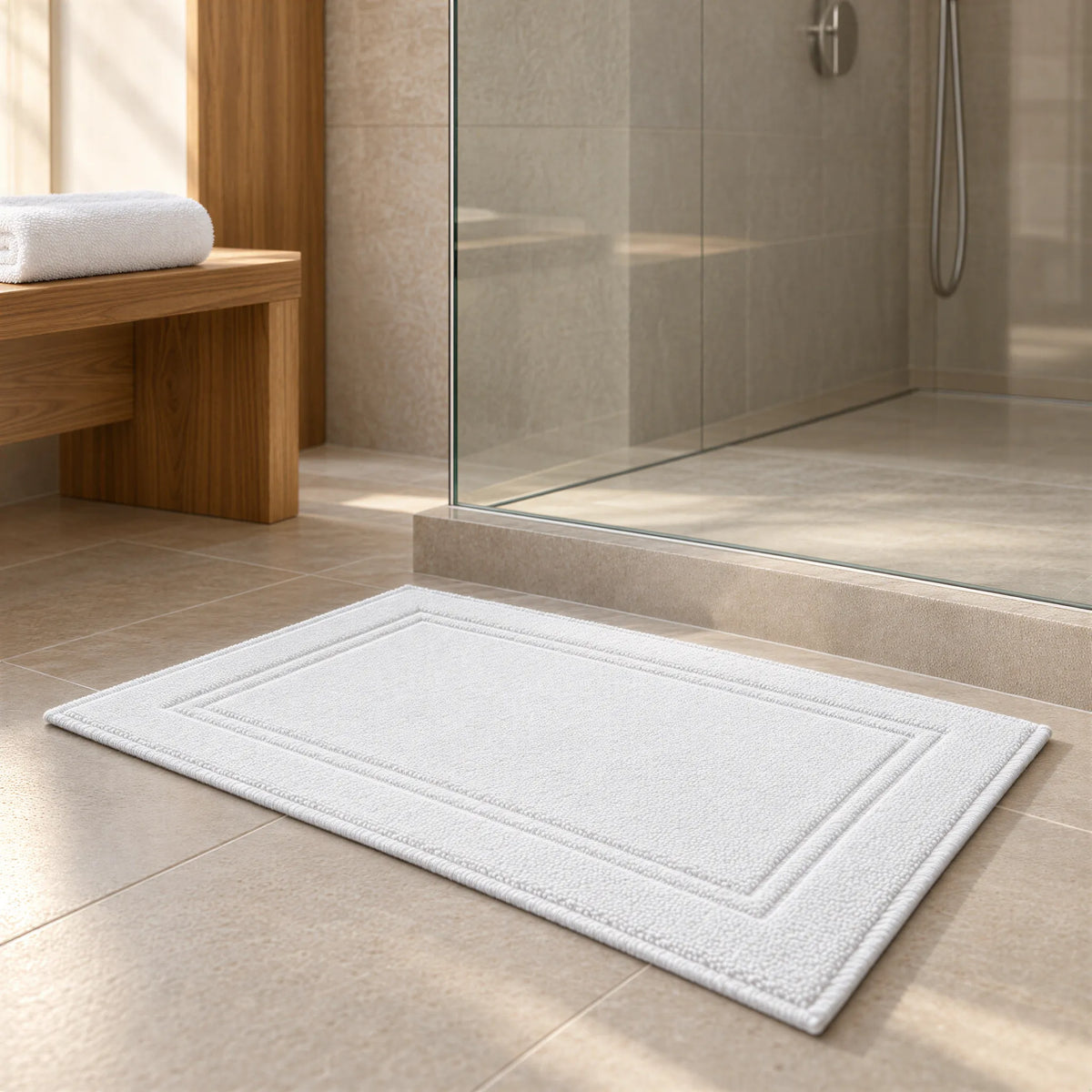 Badematte weiß – Ambiente