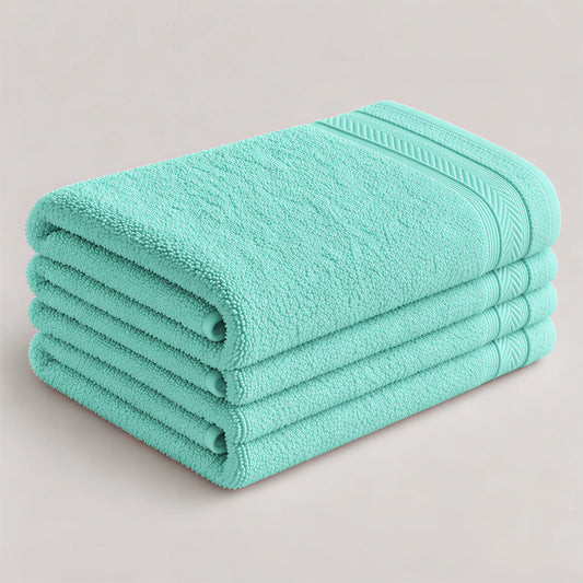 Badetuch Mint aus Walkfrottee, 100 x 150 cm, gefaltet auf hellgrauem Hintergrund