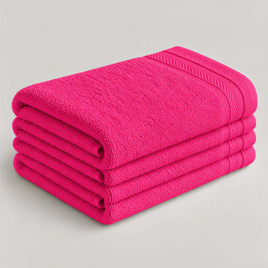 Badetuch Pink aus Walkfrottee, 100 x 150 cm, gefaltet auf hellgrauem Hintergrund