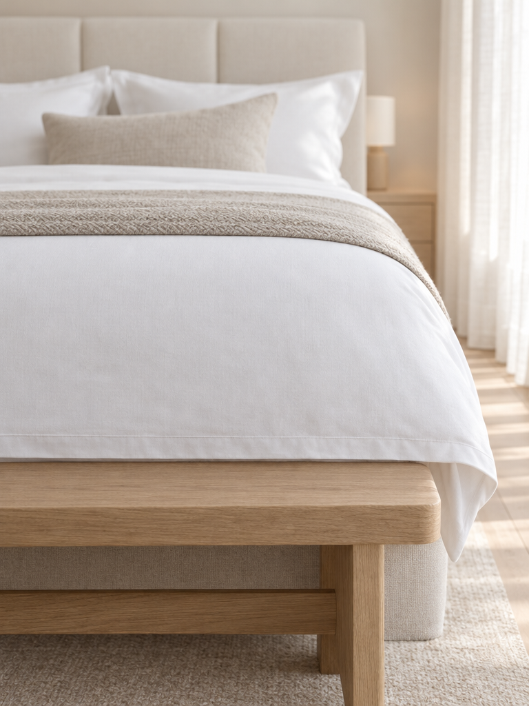 Bettbezug 135x200 mit Hotelverschluss am glatt bezogenen Fußende