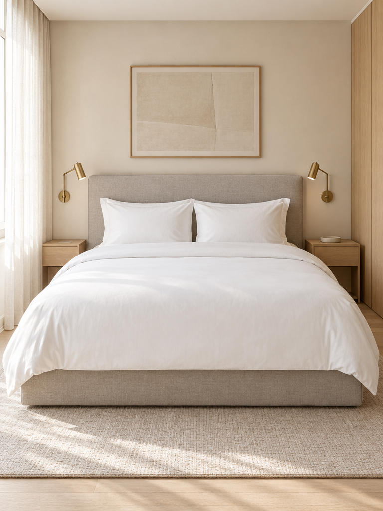 Bettbezug 160x200 Baumwolle in Hotelqualität auf frisch gemachtem Bett