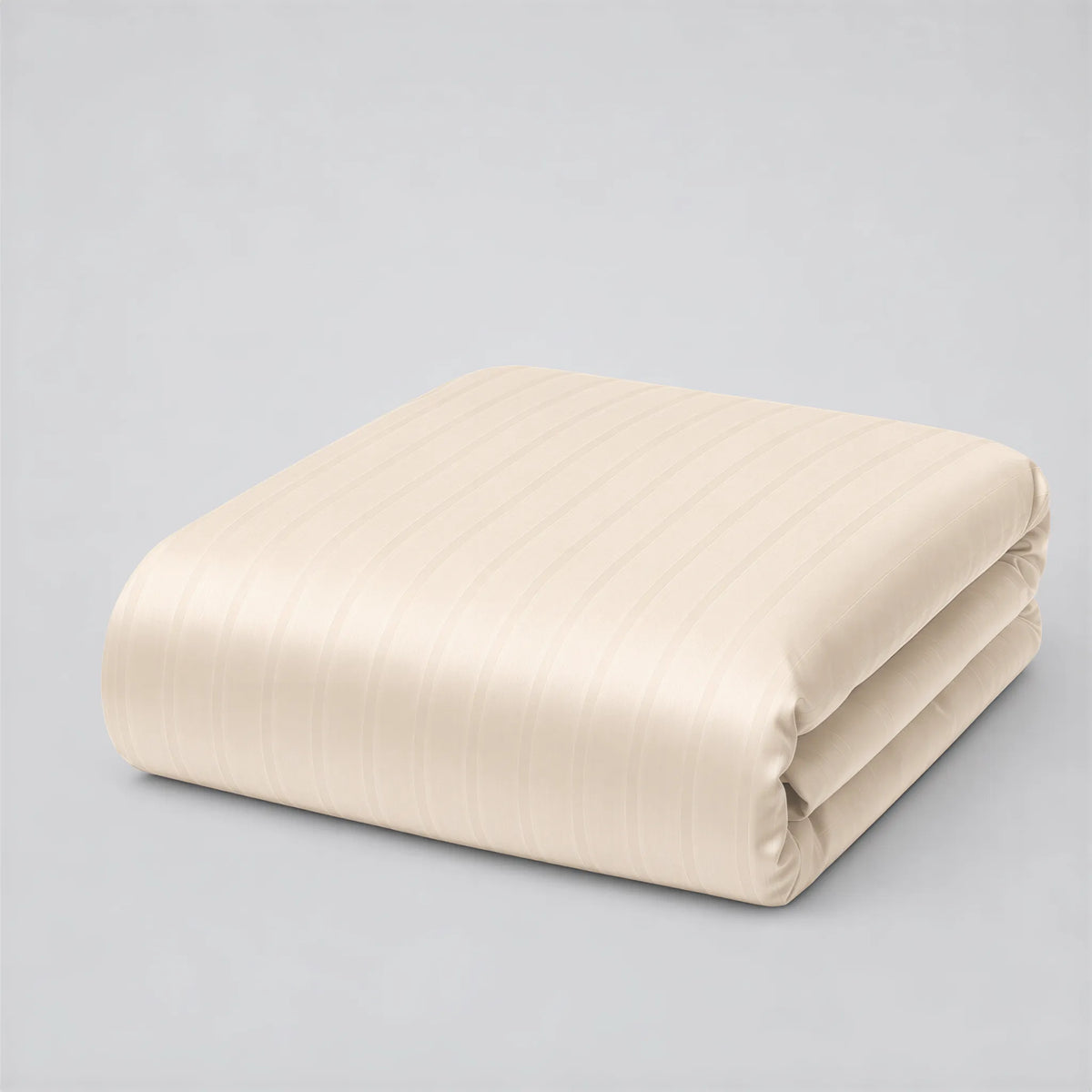 Bettbezug Mako-Satin champagner-beige mit Feinstreifen