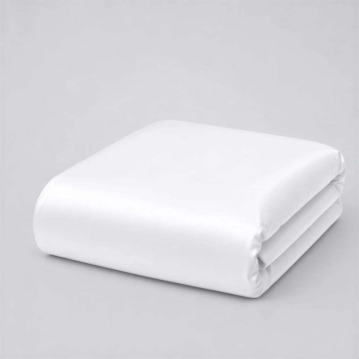 Bettbezug Mako-Satin weiß uni – seidiger Glanz