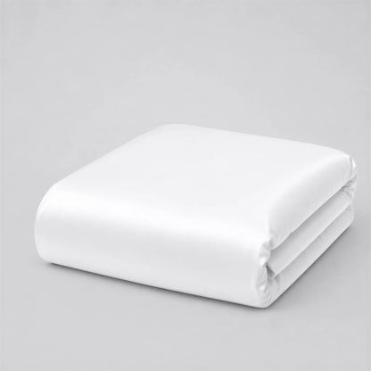 Bettbezug Mako-Satin weiß uni – seidiger Glanz